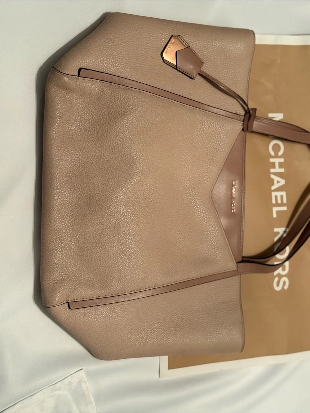 Michael Kors Pebbled Leather Tote in Blush